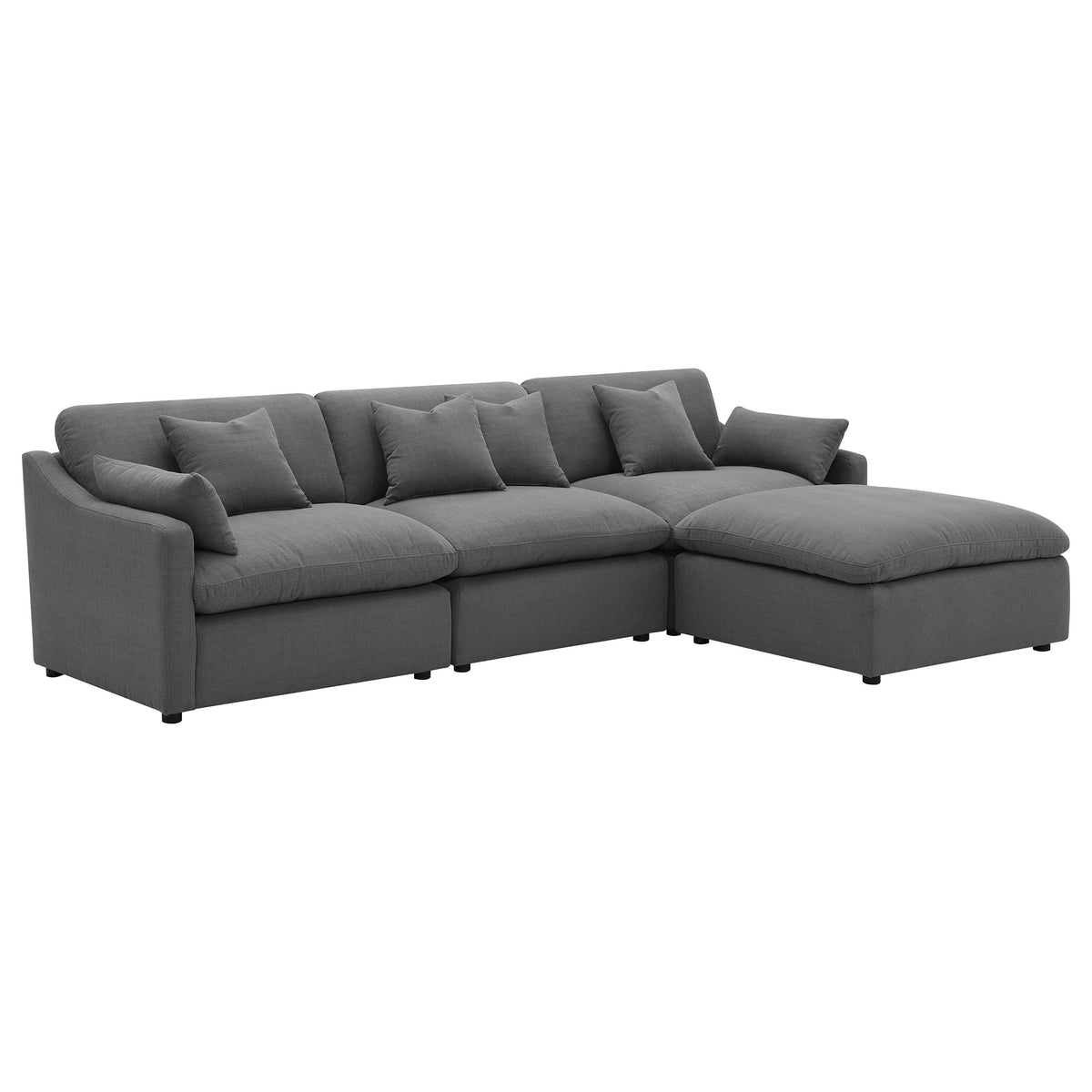 Hobson Modular Sectional Sofa - Charcoal Performance Fabric with Reversible Cushions, 4, 5 & 6-Piece Sets – view 6
