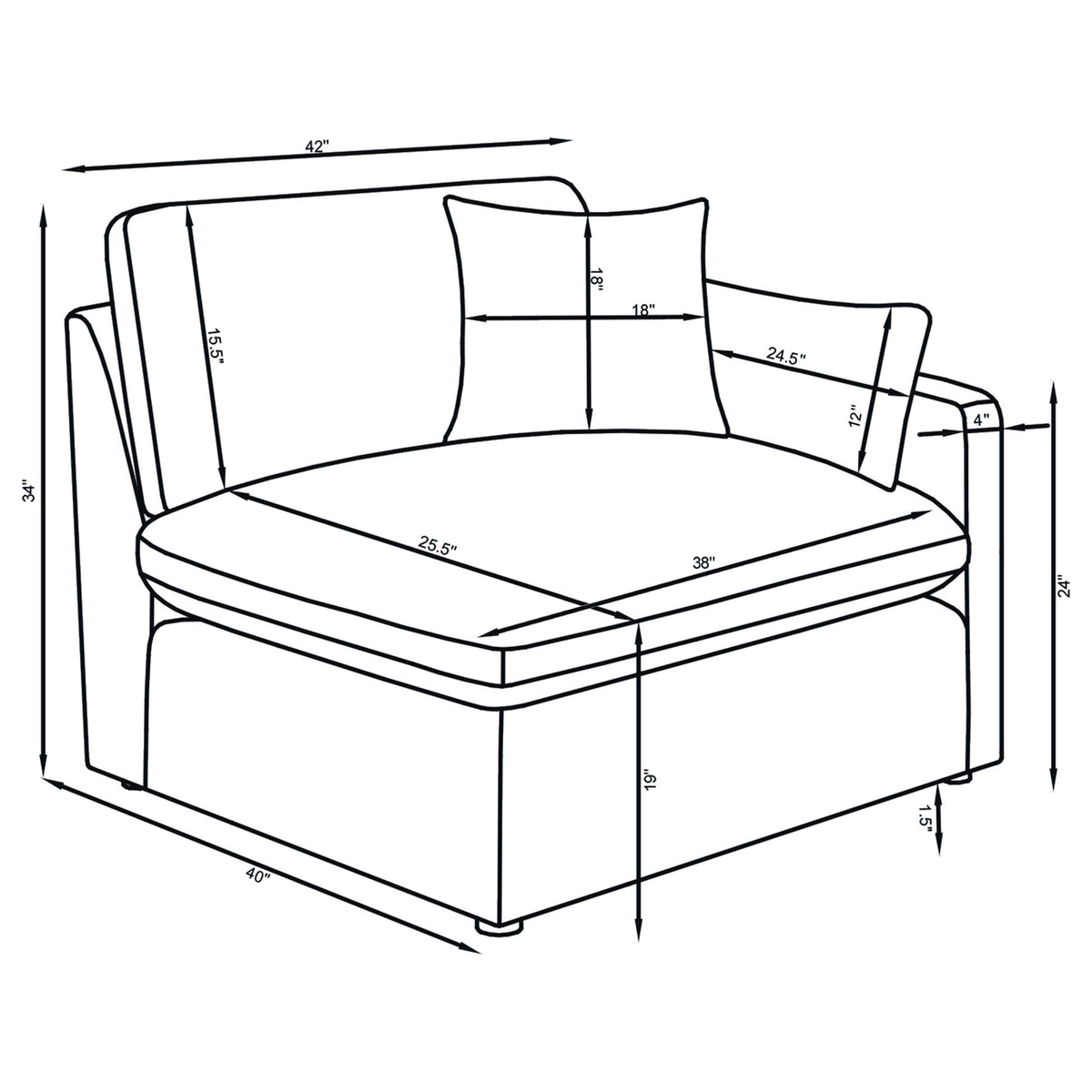 Hobson Modular Sectional Sofa - Charcoal Performance Fabric with Reversible Cushions, 4, 5 & 6-Piece Sets – view 14