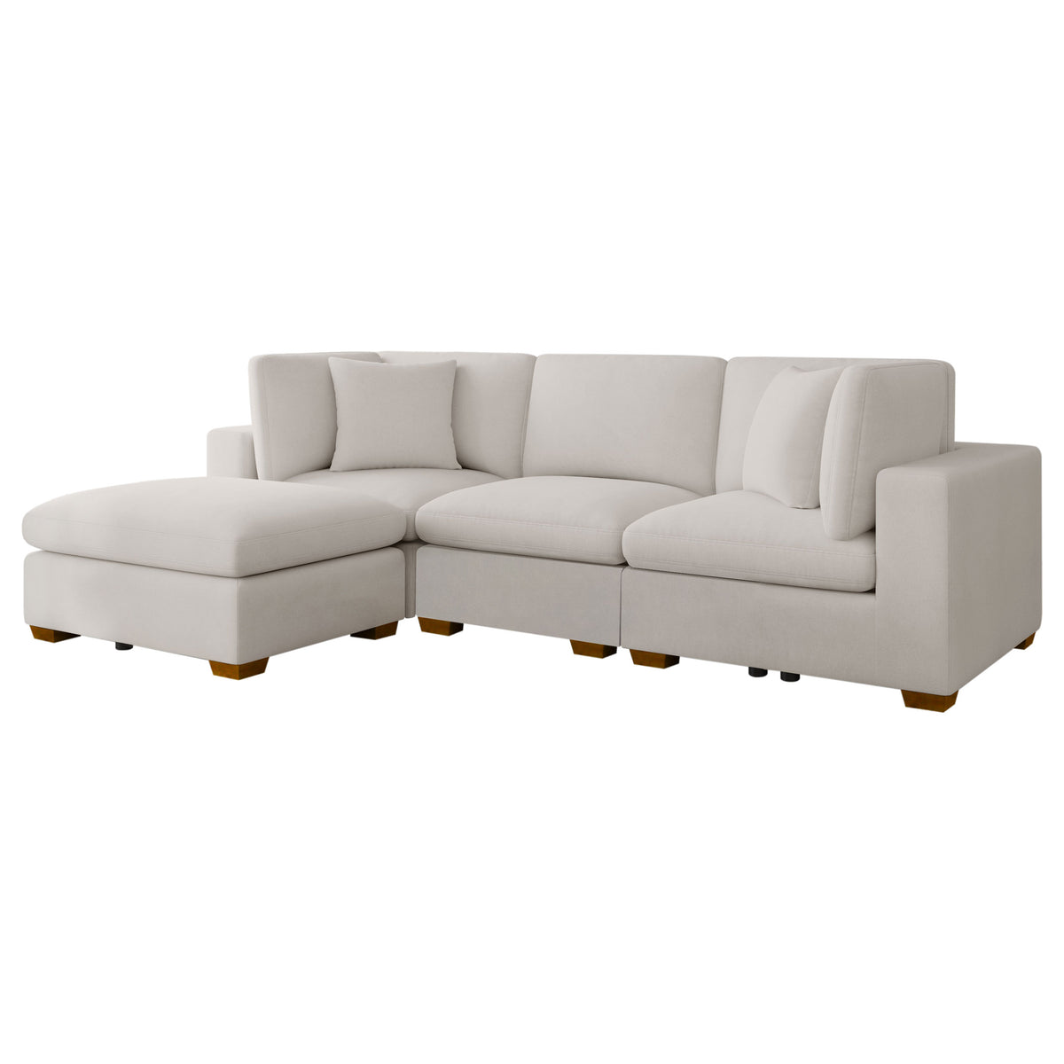 Lakeview Modular Sectional Sofa - Ivory Chenille with Wide Track Arms, 5 & 6-Piece Configurations, Armless Chair & Ottoman – view 8