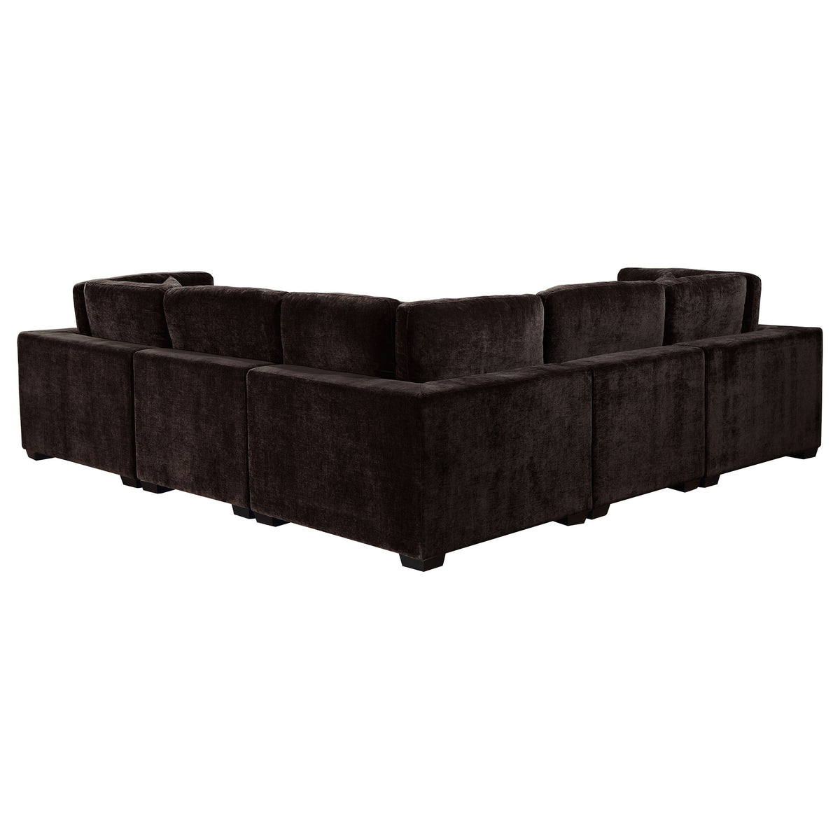 Lakeview Modular Sectional Sofa, Armless Chair & Ottoman - Dark Chocolate Chenille with Reversible Cushions – view 11