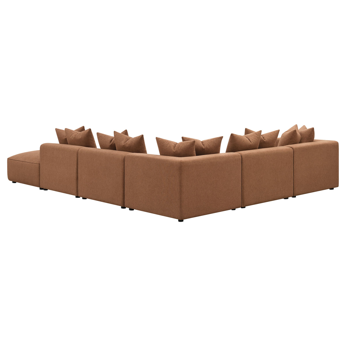 Jennifer Modular Sectional Sofa - Terracotta Woven Fabric with Welt Trim, 6-Piece Set or Add-On Pieces โ view 7