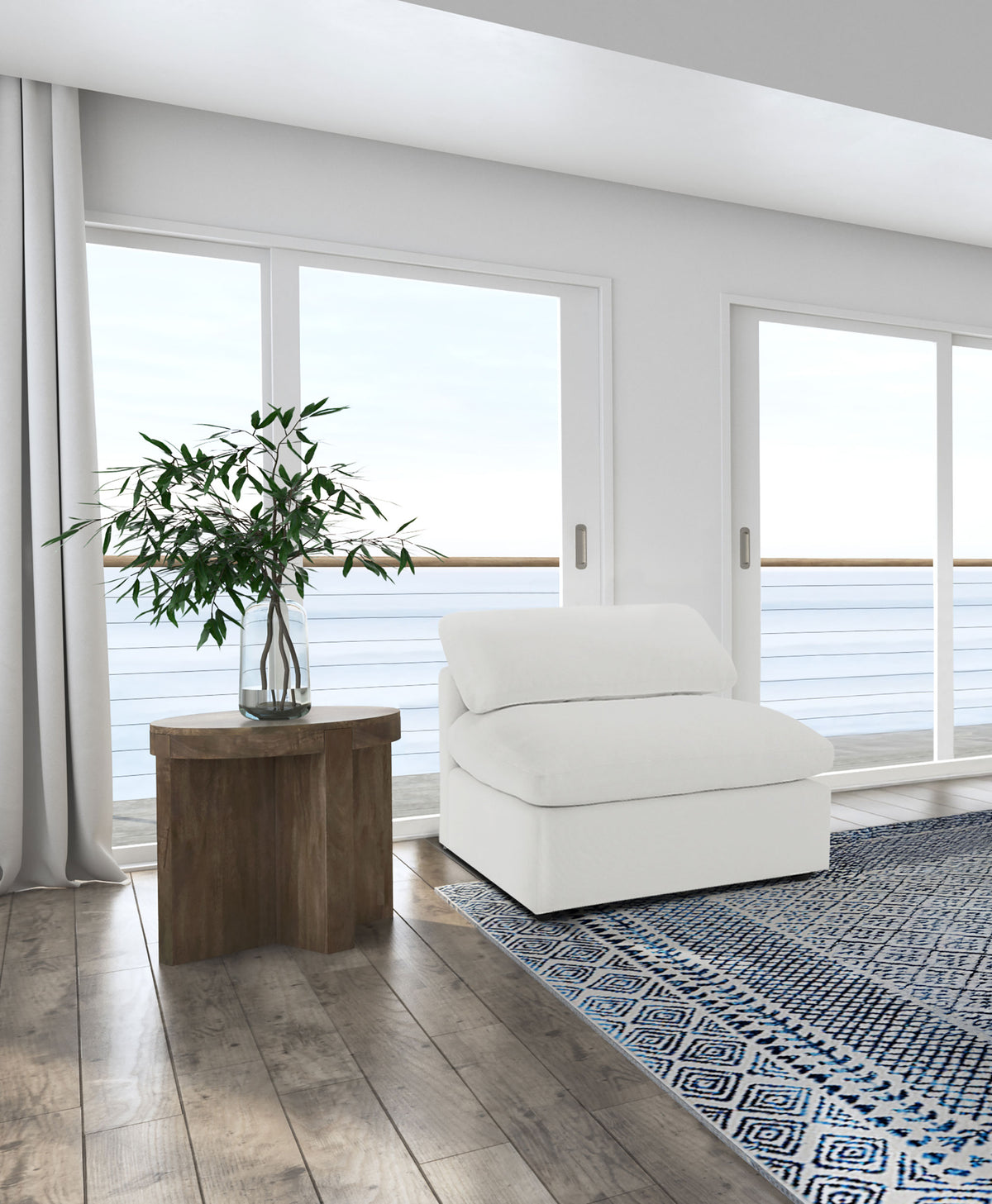Raleigh Modular Boucle Sectional Sofa - Ivory Water-Resistant Boucle with Wide Track Arms, 5 & 6-Piece Sets - lifestyle