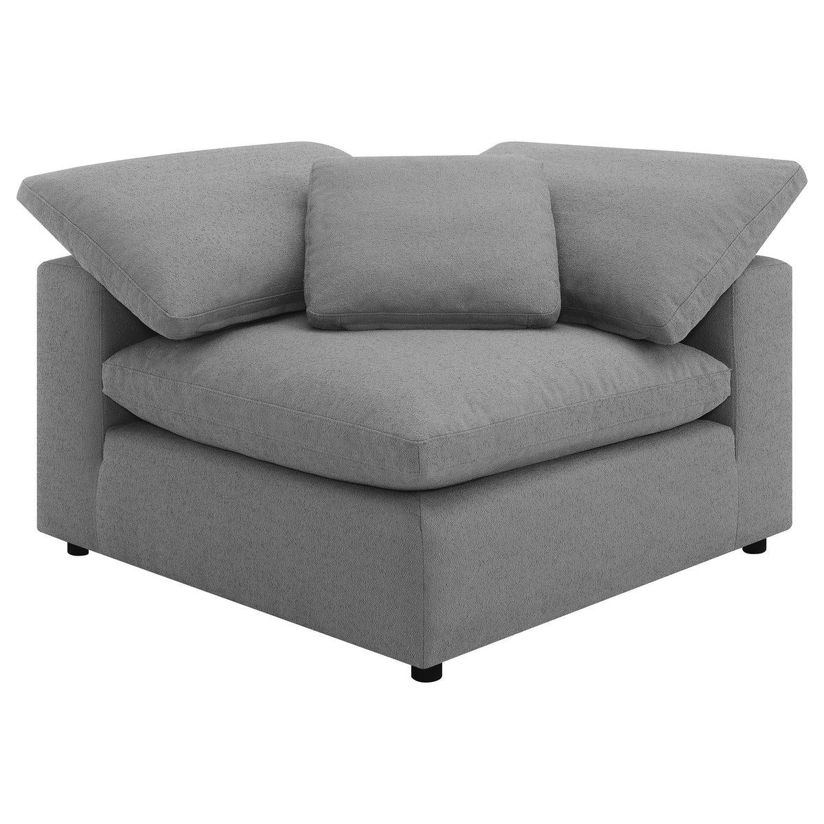 Raleigh Modular Sectional Sofa - Grey Performance Boucle with Feather-Blend Cushions, 5 or 6-Piece Layouts – view 14