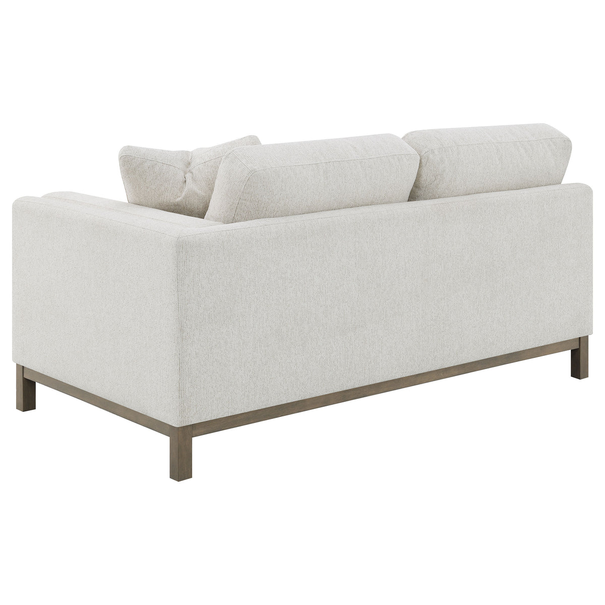 Geneva Boucle Sectional with Left Chaise & Wood Arm Accent Chair - Sand on Ash Brown Wood Base – view 11