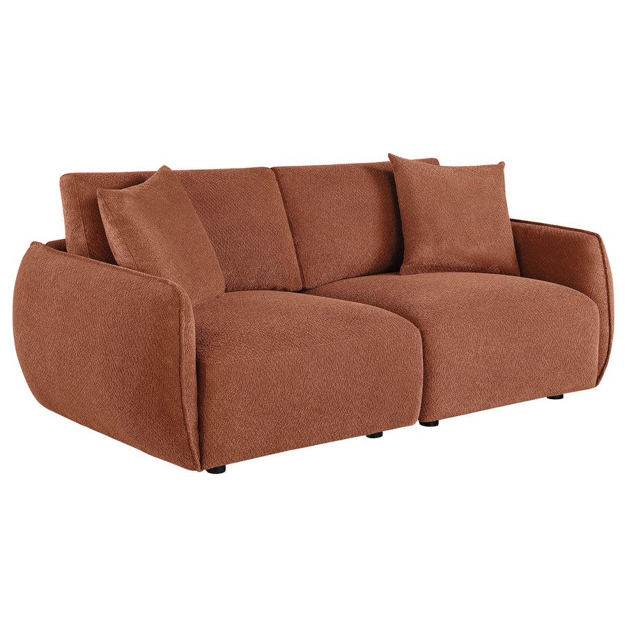 Elysia Modular Sectional, Sofa & Loveseat - Coral Chenille with Track Arms & Loose Back Cushions