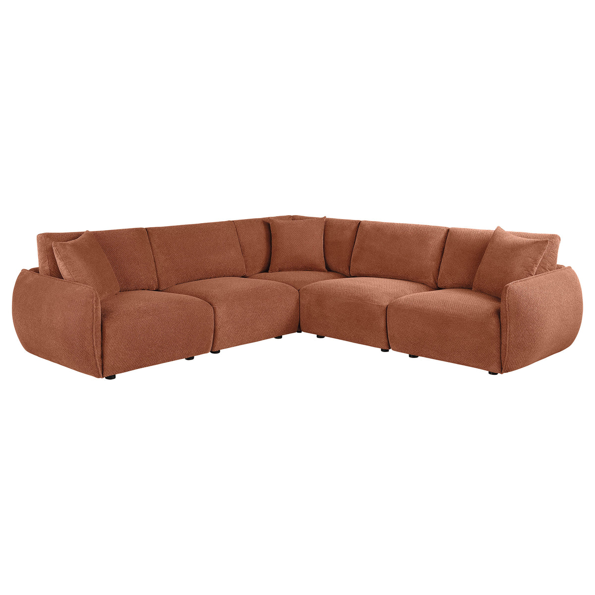 Elysia Modular Sectional, Sofa & Loveseat - 5pcs- Sectional (LAF + 2 Armless + Corner + RAF)