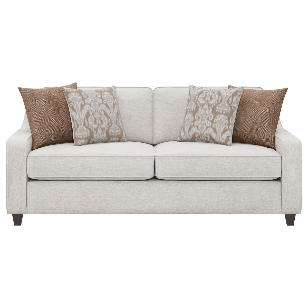 Christine Sloped Arm Sofa, Loveseat & Accent Chair - Beige Chenille with Tapered Legs, Transitional Living Room Sets – view 9