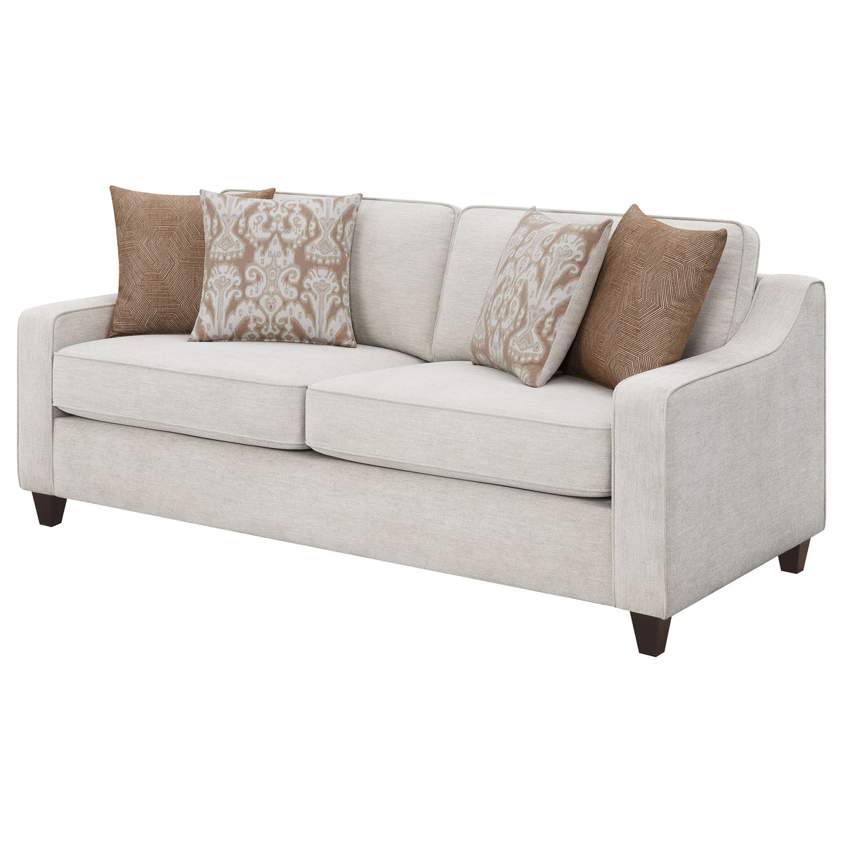 Christine Sloped Arm Sofa, Loveseat & Accent Chair - Beige Chenille with Tapered Legs, Transitional Living Room Sets – view 10