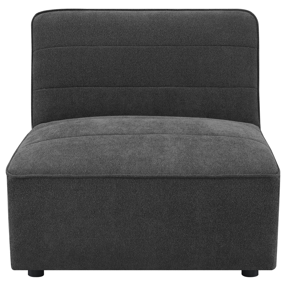 Sunny Modular Boucle Sectional Sofa - Channel Tufted Dark Charcoal, 6-Piece Set, Armless Chair or Ottoman – view 19