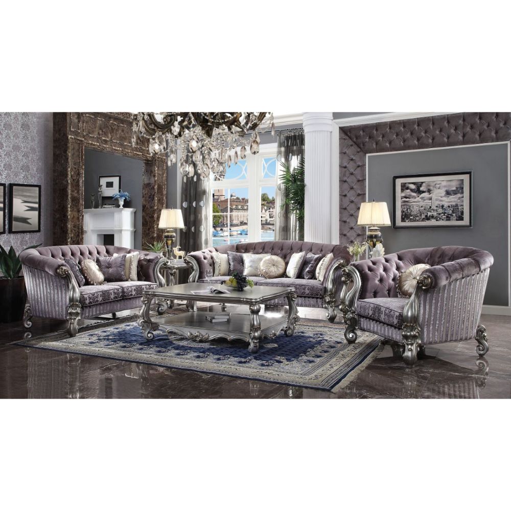 Versailles Traditional Sofa, Loveseat & Chair