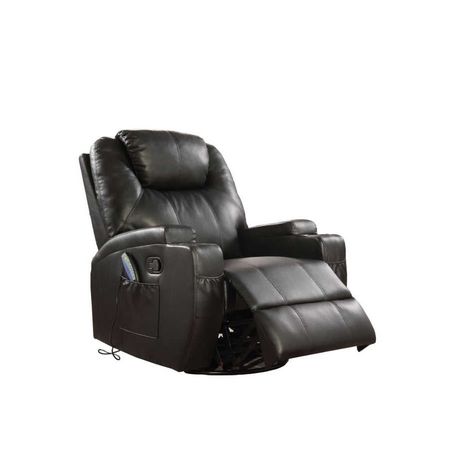 Waterlily Swivel Rocker Recliner - Power Massage, Cup Holder & Pocket Coil Seat in Black or Brown