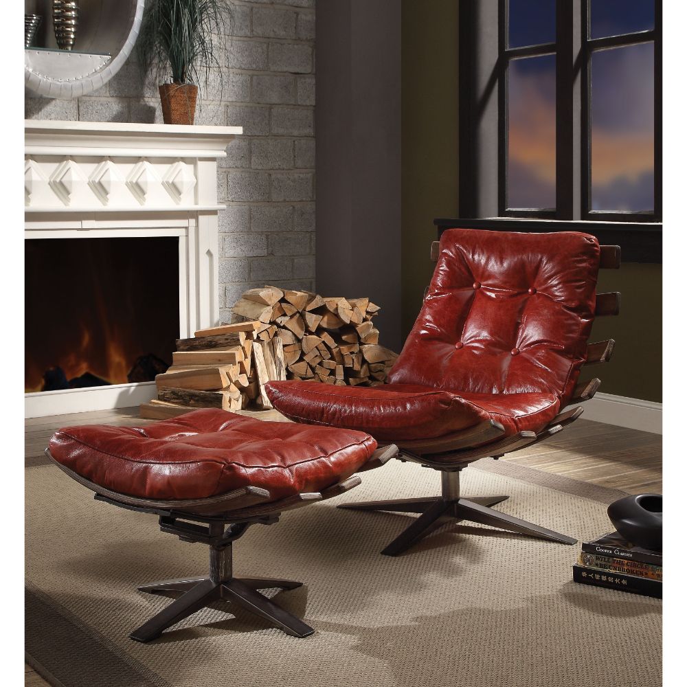 Gandy Swivel Lounge Chair & Ottoman