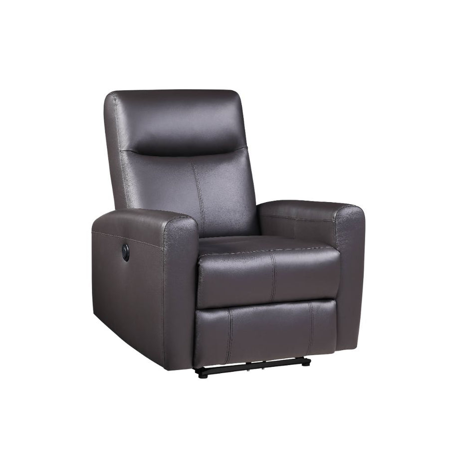 Blane Power Motion Recliner - Horizontal Tufting & Sloped Arms in Top Grain Leather Match