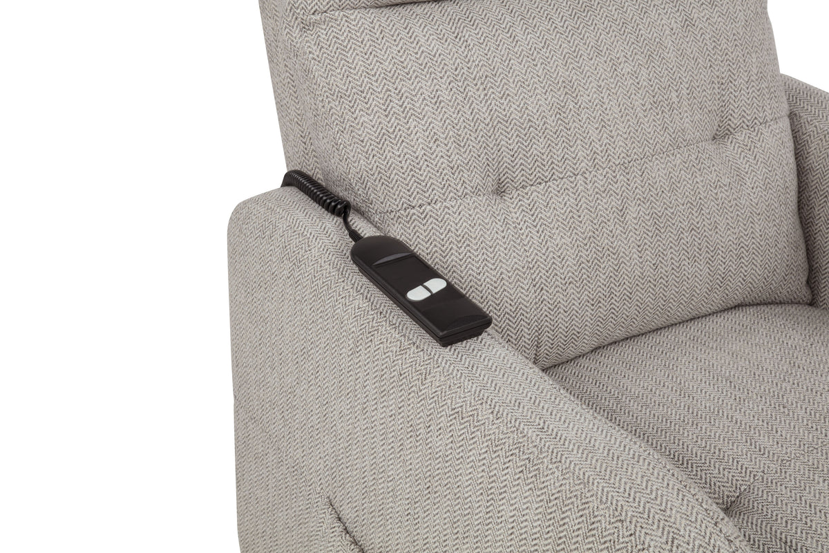 Dayes Power Lift Recliner Chair - Plush Pillow Arms & Tall Back in Taupe Fabric – view 15
