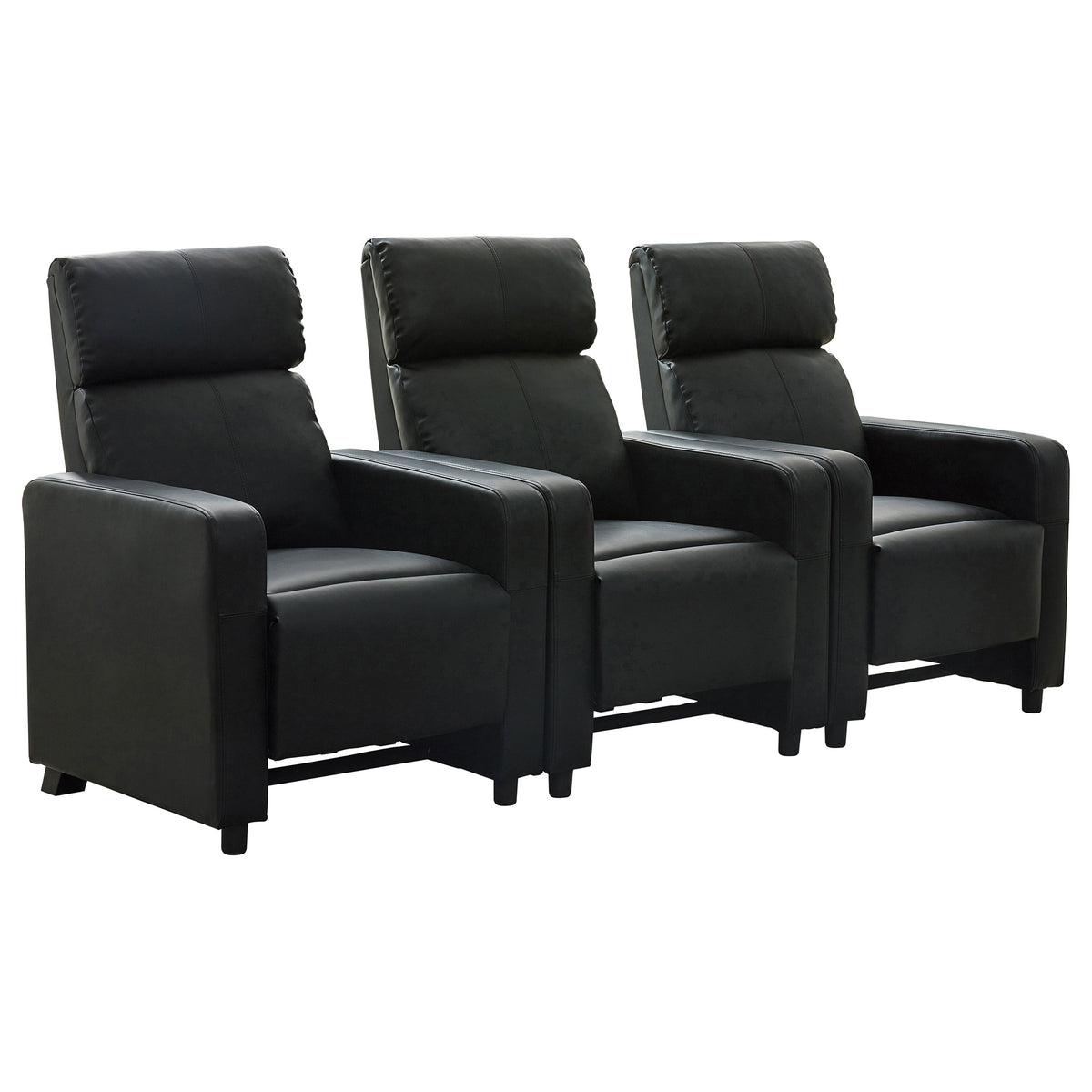 Toohey Push-Back Home Theater Recliners & Seating Sets - 3pcs- 3 Recliners