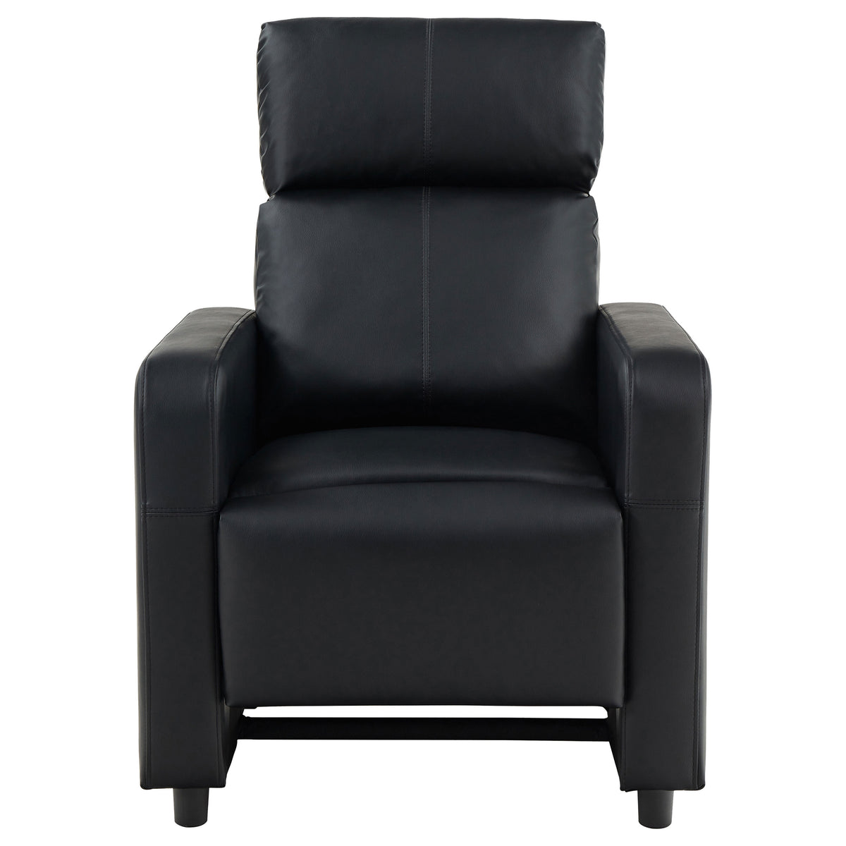 Toohey Push-Back Home Theater Recliners & Seating Sets - Black Leatherette with Gel Memory Foam & Cupholder Consoles – view 13