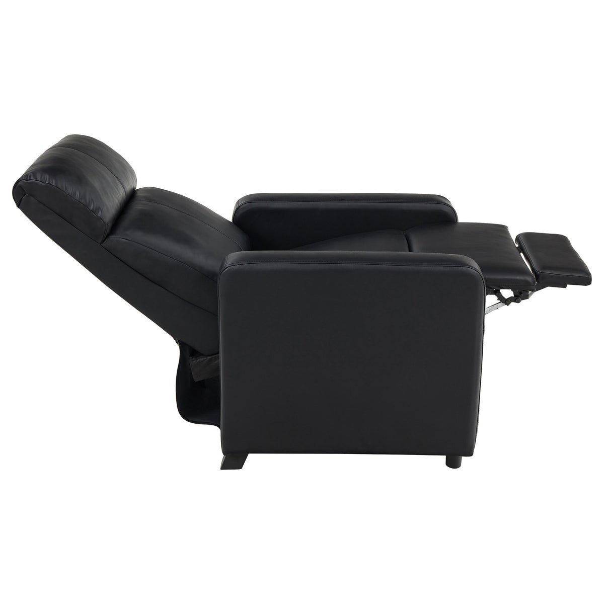 Toohey Push-Back Home Theater Recliners & Seating Sets - Black Leatherette with Gel Memory Foam & Cupholder Consoles – view 18