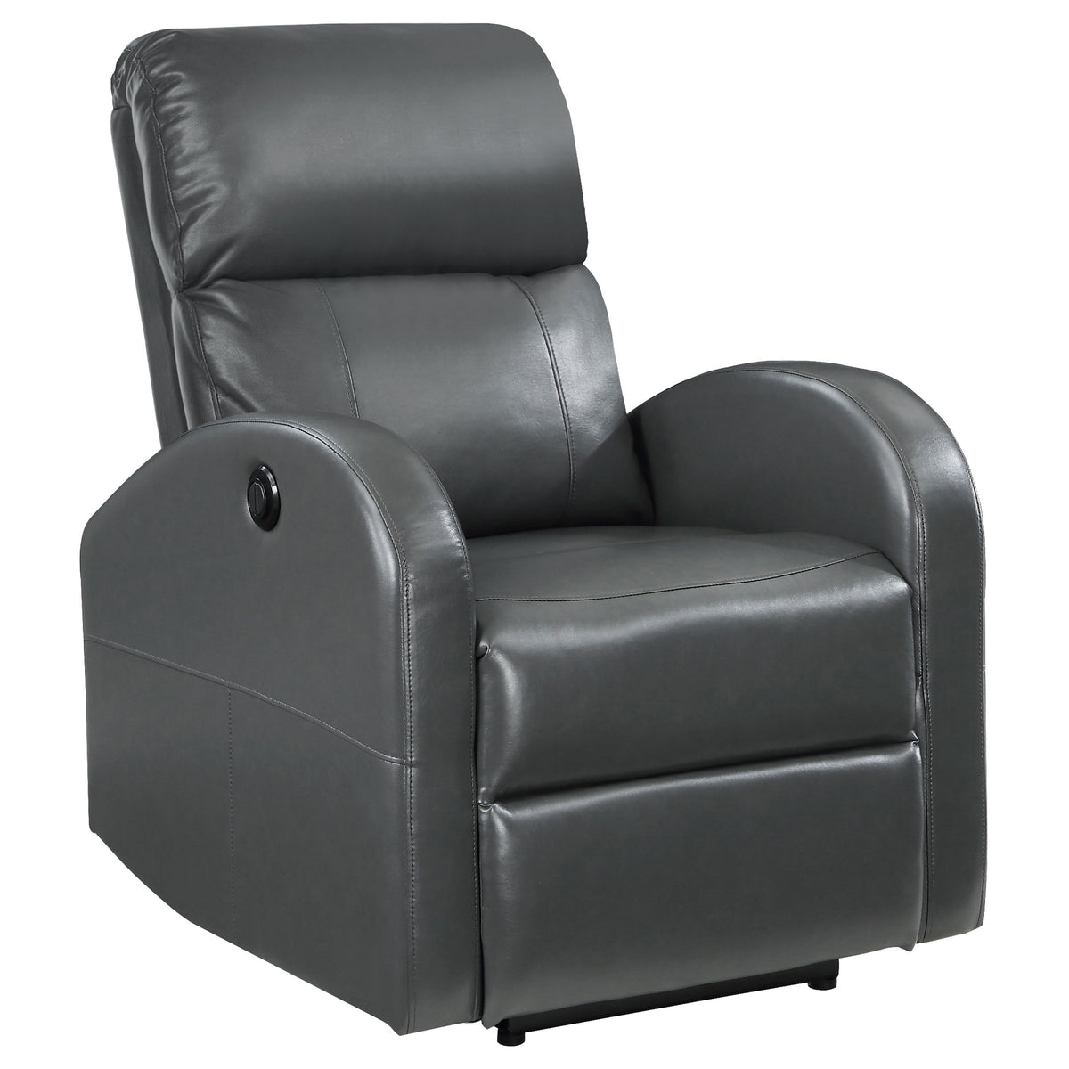 Grant Power Recliner Chair - Compact Track Arm Design in Grey Leatherette – view 4