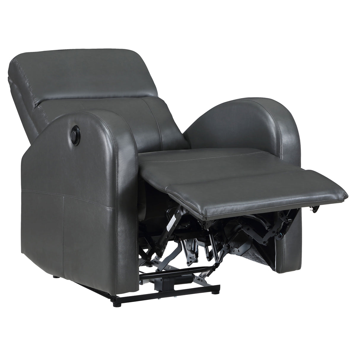 Grant Power Recliner Chair - Compact Track Arm Design in Grey Leatherette – view 5