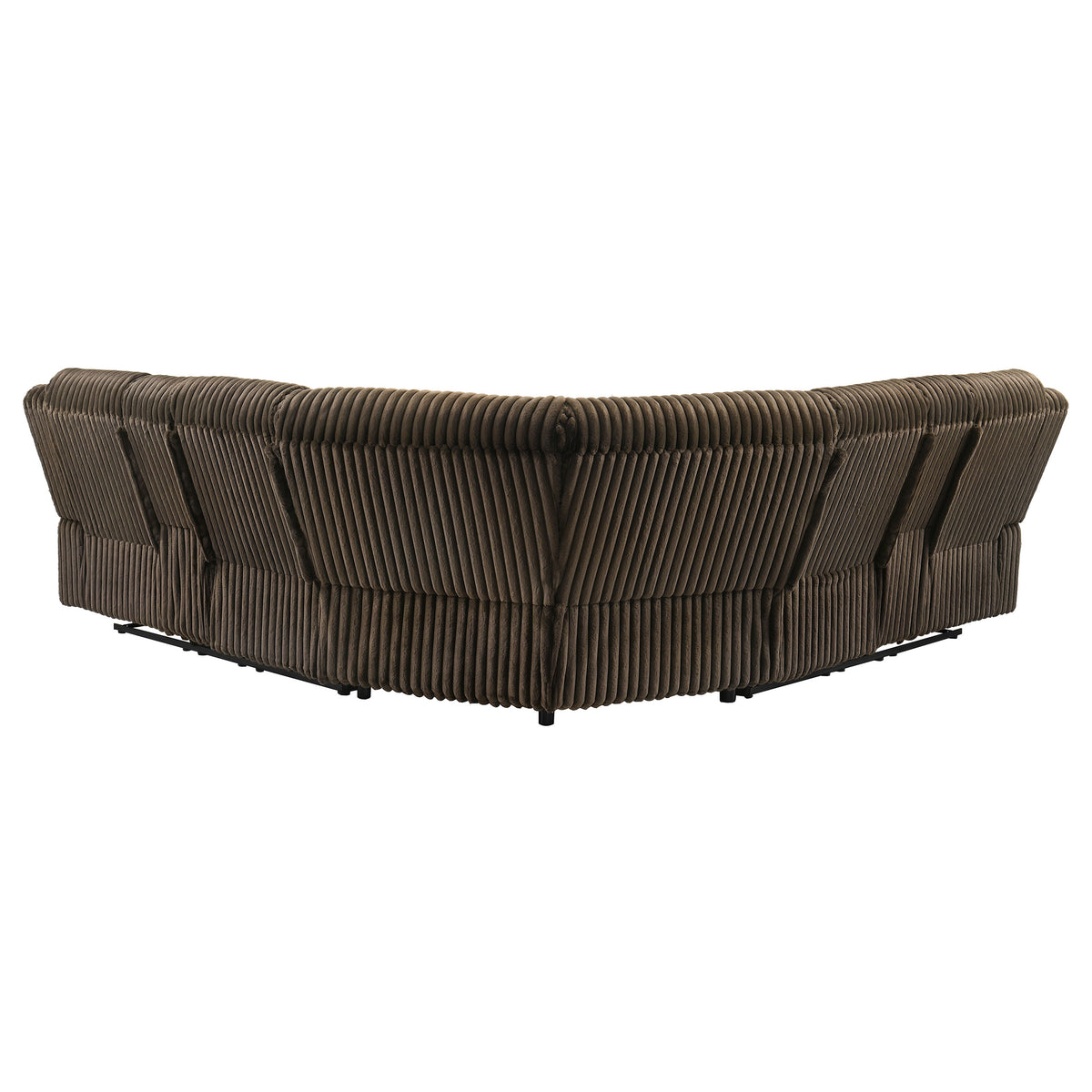 Atkinson 3-Piece Reclining Sectional Sofa - Channel-Tufted Chocolate Corduroy with Storage Consoles – view 7