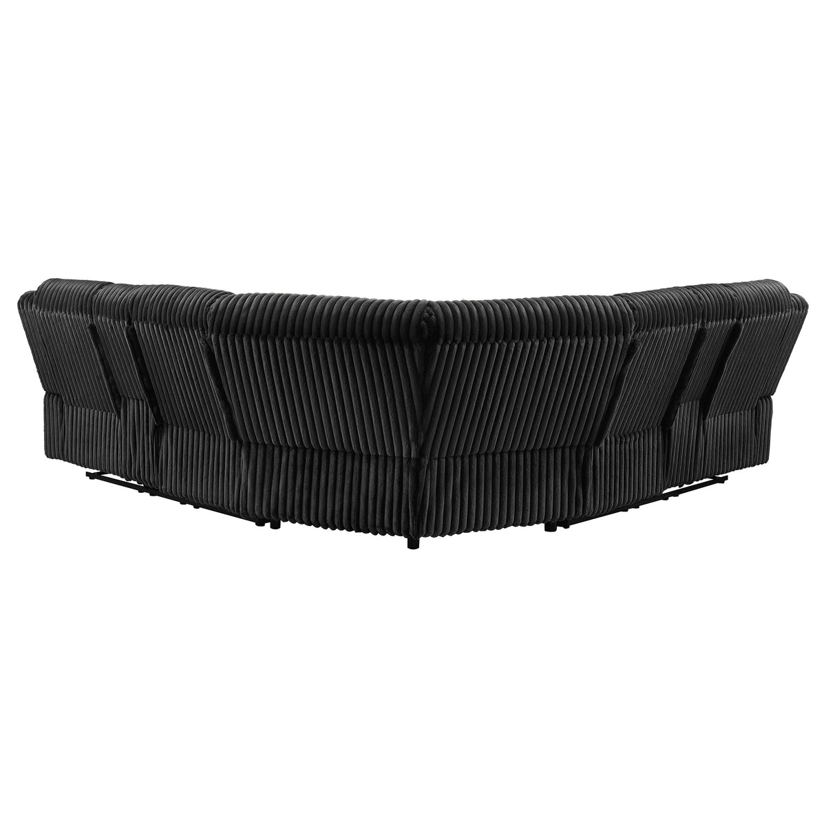 Atkinson 3-Piece Reclining Sectional Sofa - Black Wide-Wale Corduroy with Storage Consoles & Cup Holders – view 7