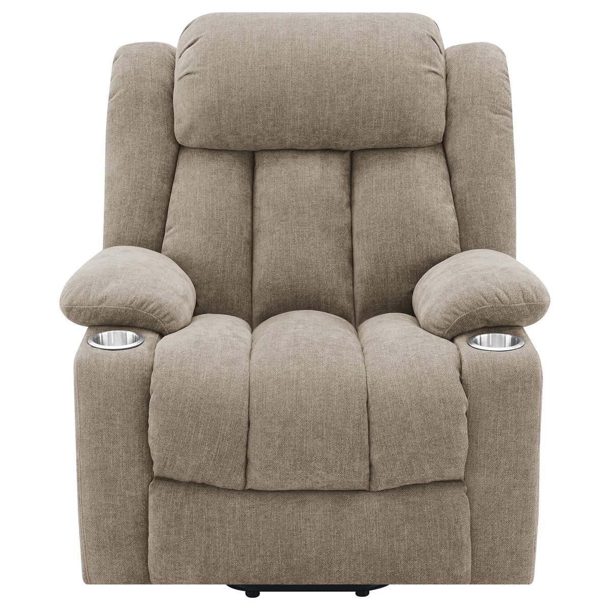 Houston Power Lift Recliner - Camel Chenille with Pillowtop Arms, USB Port & Cupholders – view 7