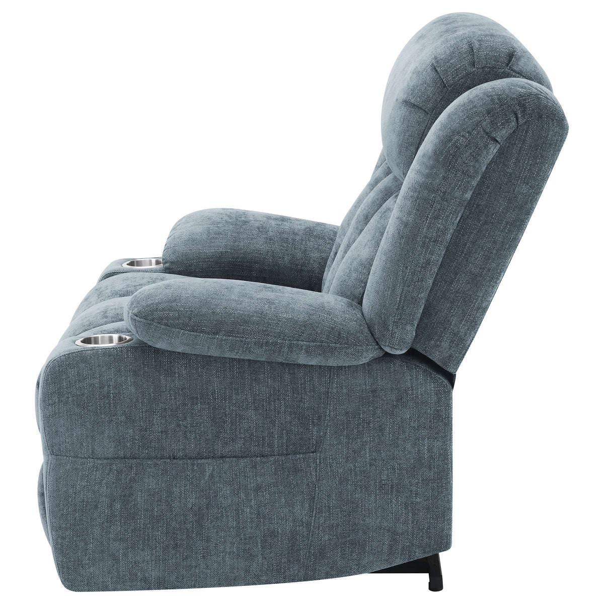 Houston Power Lift Recliner with USB - Overstuffed Slate Blue Chenille with Pillowtop Arms – view 9