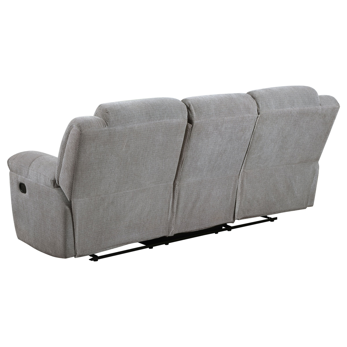 Gilson Reclining Sofa, Console Loveseat & Glider Recliner - Grey Chenille with Pillow Top Arms, Manual Recline – view 10
