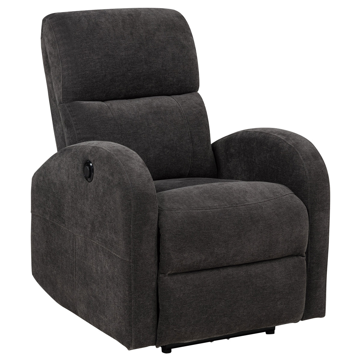 Grant Compact Power Recliner - Charcoal Grey Fabric with Lay-Flat Recline & Pocket Coil Seat – view 4