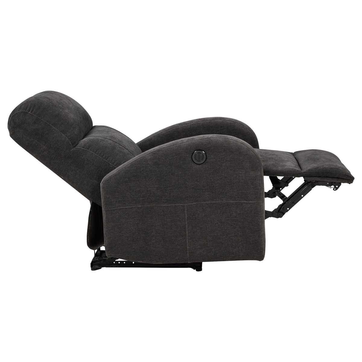 Grant Compact Power Recliner - Charcoal Grey Fabric with Lay-Flat Recline & Pocket Coil Seat – view 7