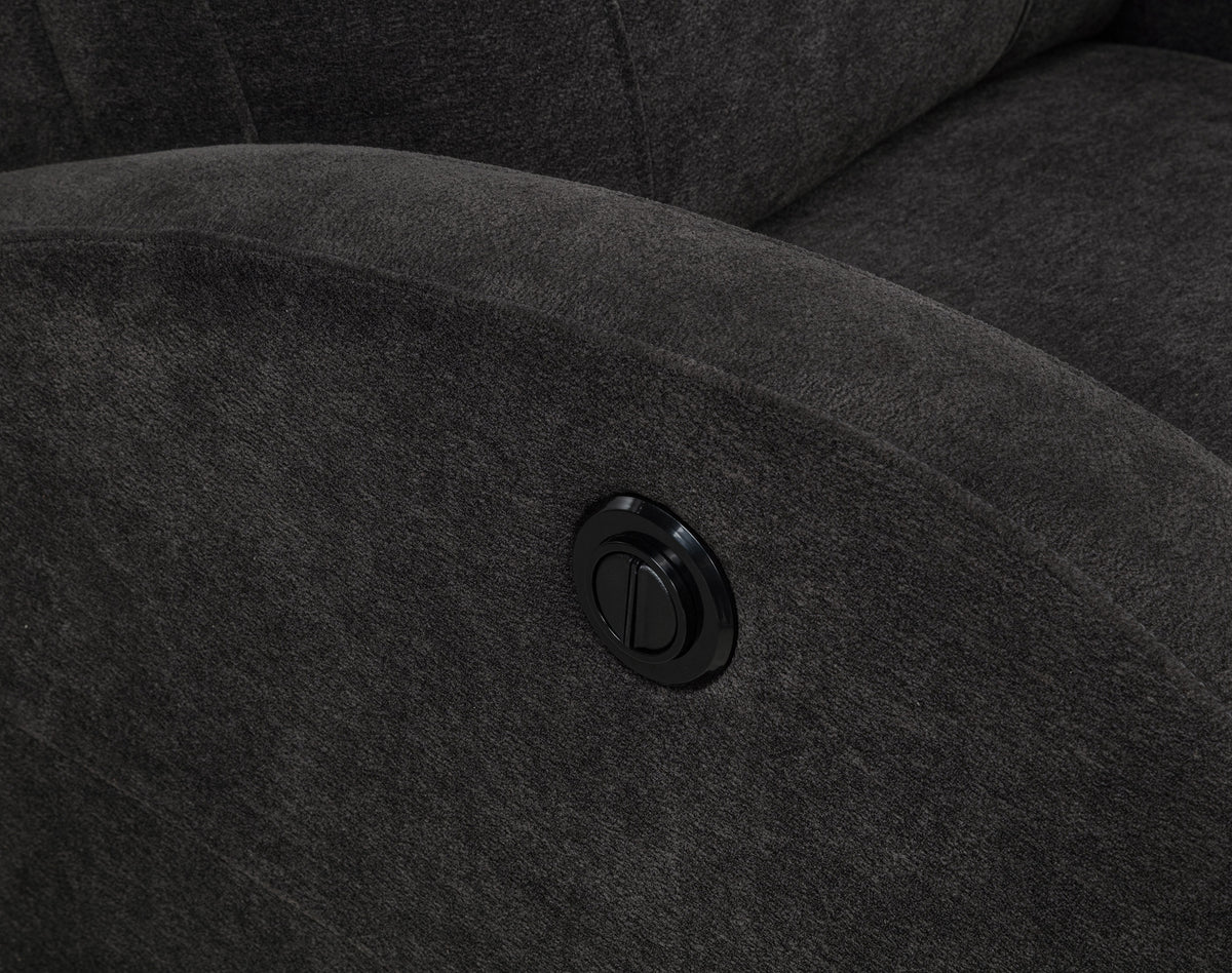 Grant Compact Power Recliner - Charcoal Grey Fabric with Lay-Flat Recline & Pocket Coil Seat – view 9