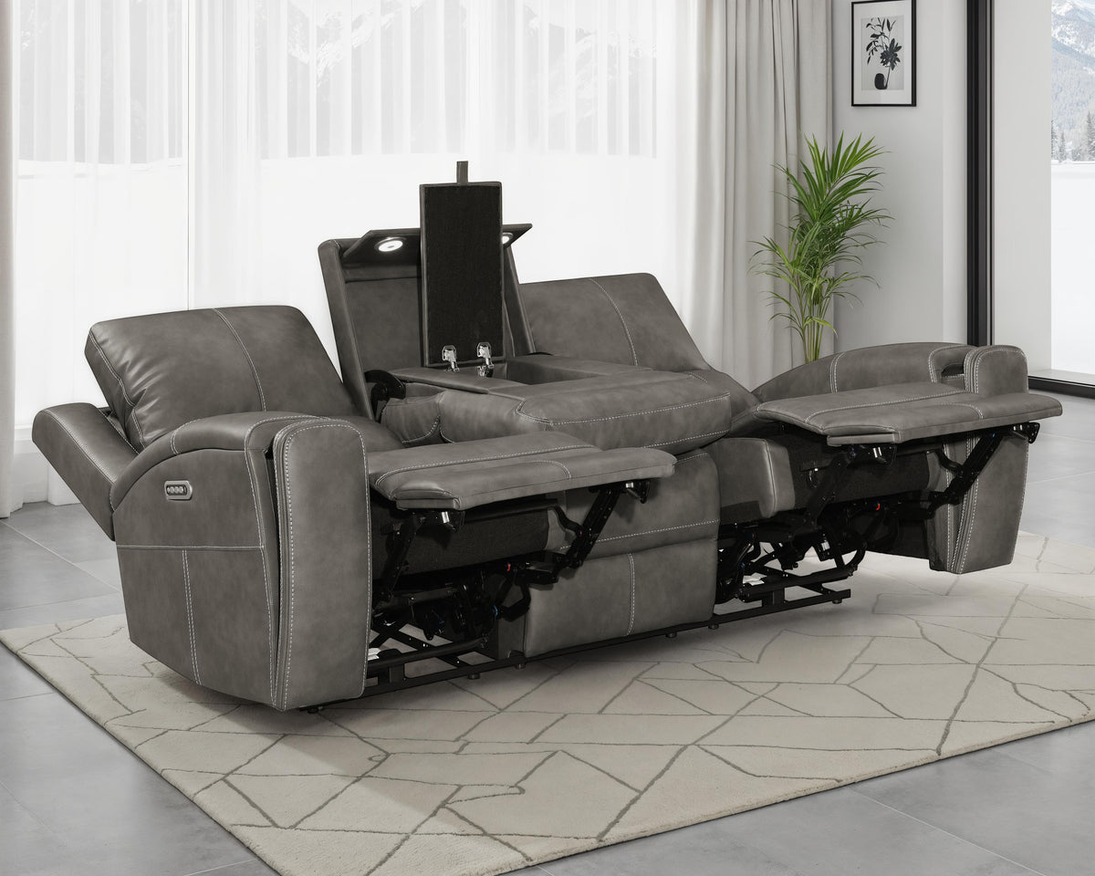 Brickston Triple Power Reclining Sofa, Loveseat & Swivel Glider Recliner - Power Reclining Sofa