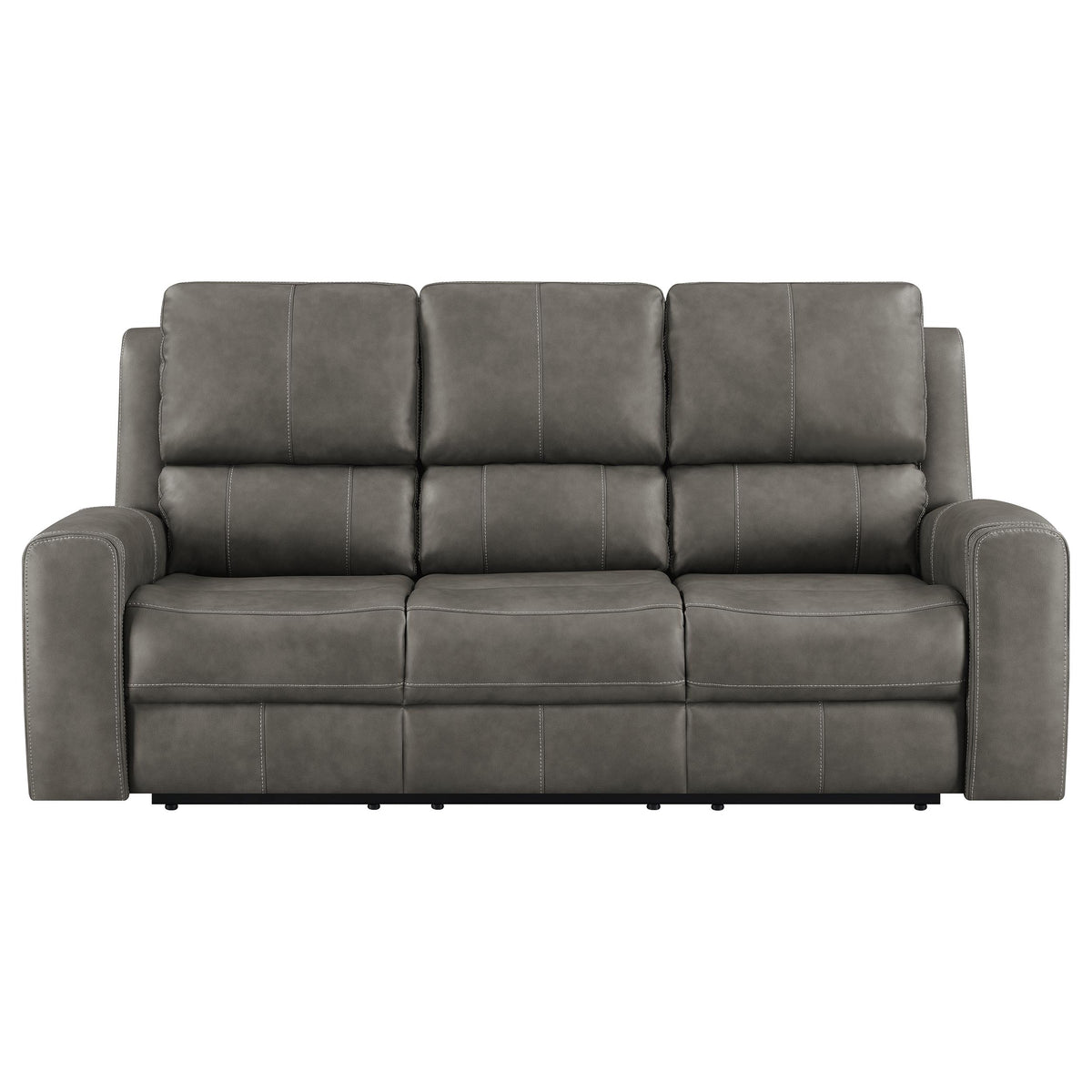 Brickston Triple Power Reclining Sofa, Loveseat & Swivel Glider Recliner - Charcoal Leatherette with USB Ports โ view 9