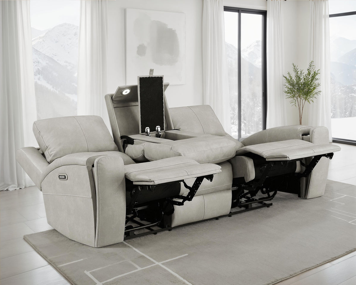 Brickston Triple Power Reclining Sofa, Loveseat & Swivel Glider Recliner - Power Reclining Sofa