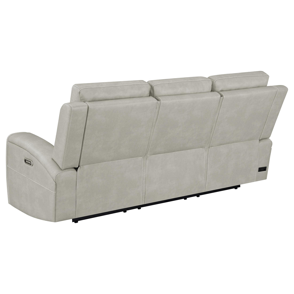 Brickston Triple Power Reclining Sofa, Loveseat & Swivel Glider Recliner - Zero Gravity Grey Leatherette – view 12