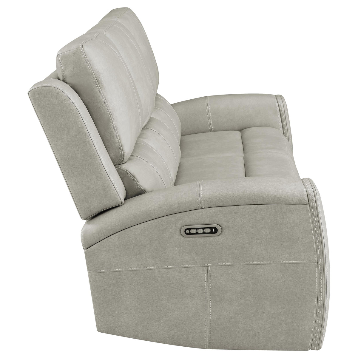 Brickston Triple Power Reclining Sofa, Loveseat & Swivel Glider Recliner - Zero Gravity Grey Leatherette – view 13