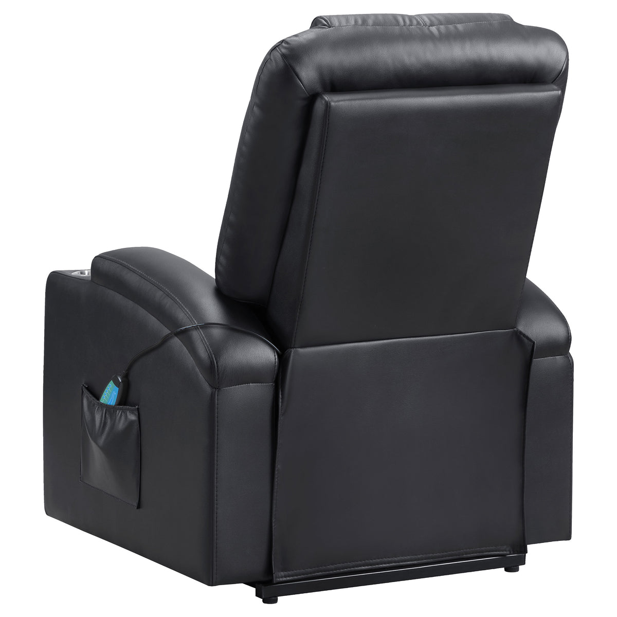 Armstrong Power Lift Recliner with Massage & Heat - Espresso Faux Leather with Cup Holders & Side Pockets – view 9
