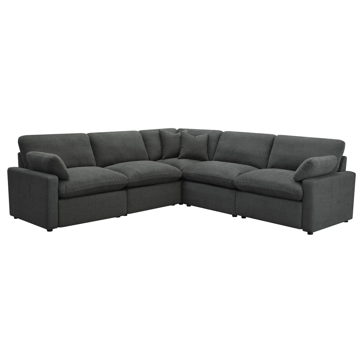 Collins Modular Power Reclining Sectional, Sofa & Home Theater Seating - 5pcs- Power Sectional (3 Recliners + Corner + Armless Chair)