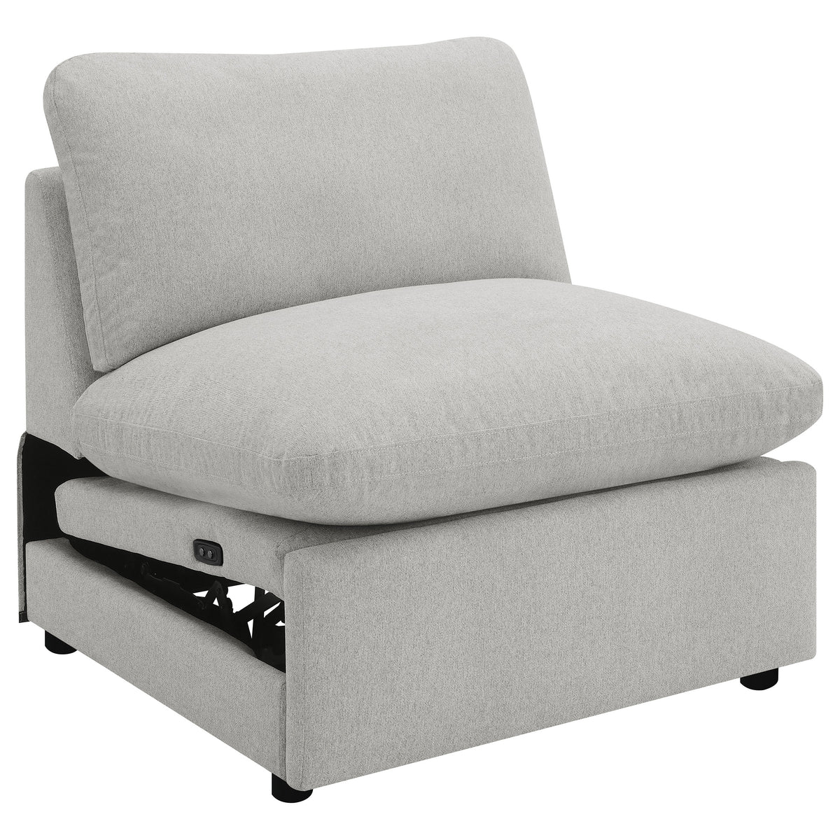 Collins Modular Power Reclining Sectional, Sofa & Theater Seating - Grey Fabric with Black Legs – view 18