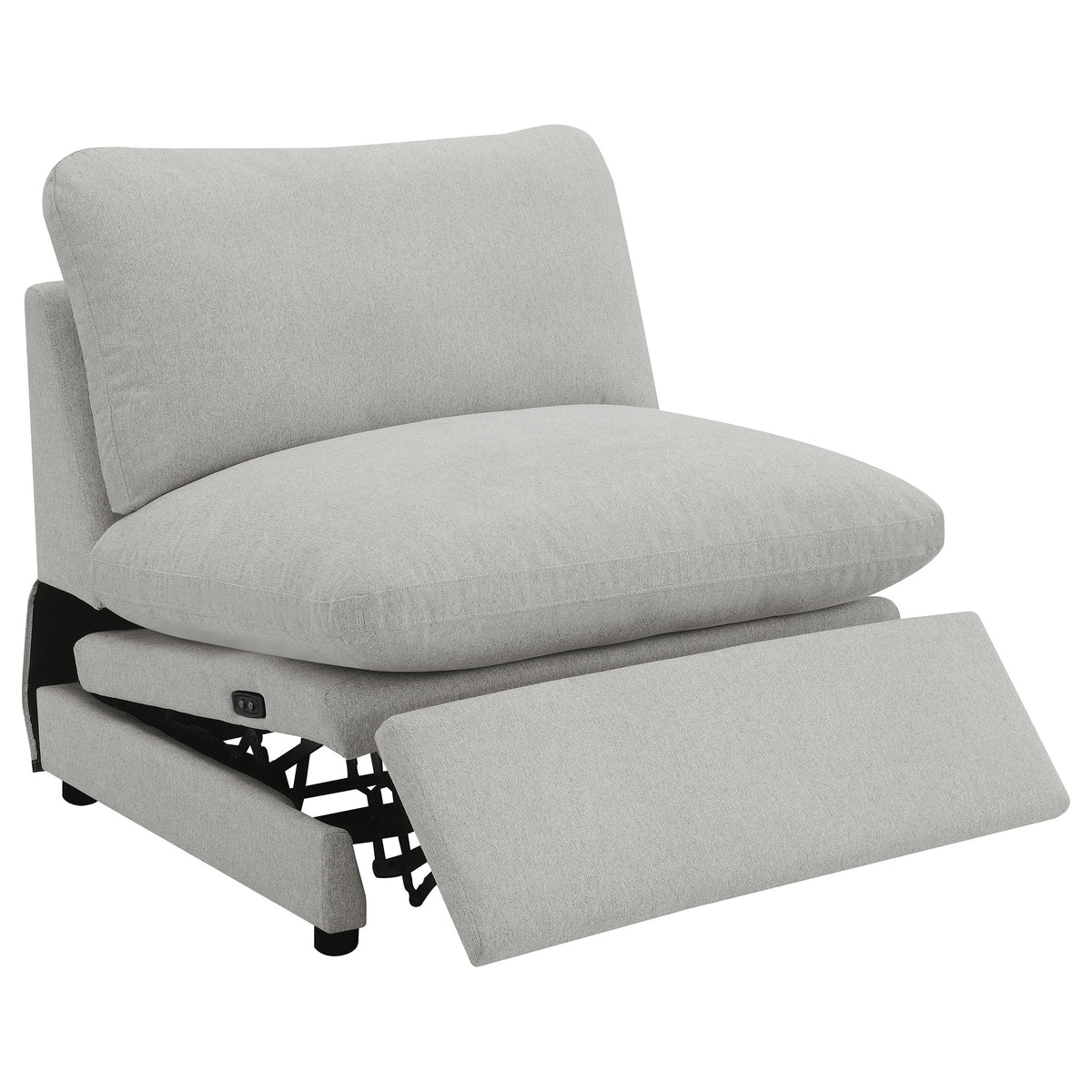 Collins Modular Power Reclining Sectional, Sofa & Theater Seating - Grey Fabric with Black Legs – view 19