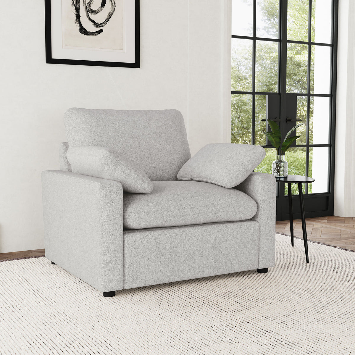 Collins Modular Power Reclining Sectional, Sofa & Theater Seating - Grey Fabric with Black Legs - lifestyle