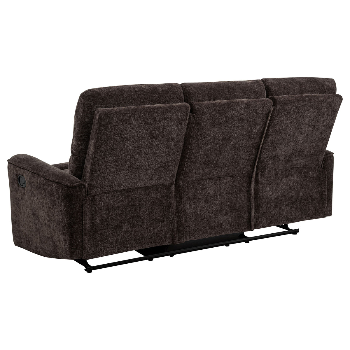 Navarro Reclining Sofa, Loveseat & Glider Recliner - Channel-Tufted Dark Brown Chenille Living Room Sets โ view 15