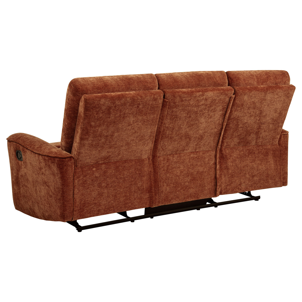 Navarro Reclining Sofa, Loveseat & Glider Recliner - Burnt Orange Chenille with Channel-Tufted Backs – view 14
