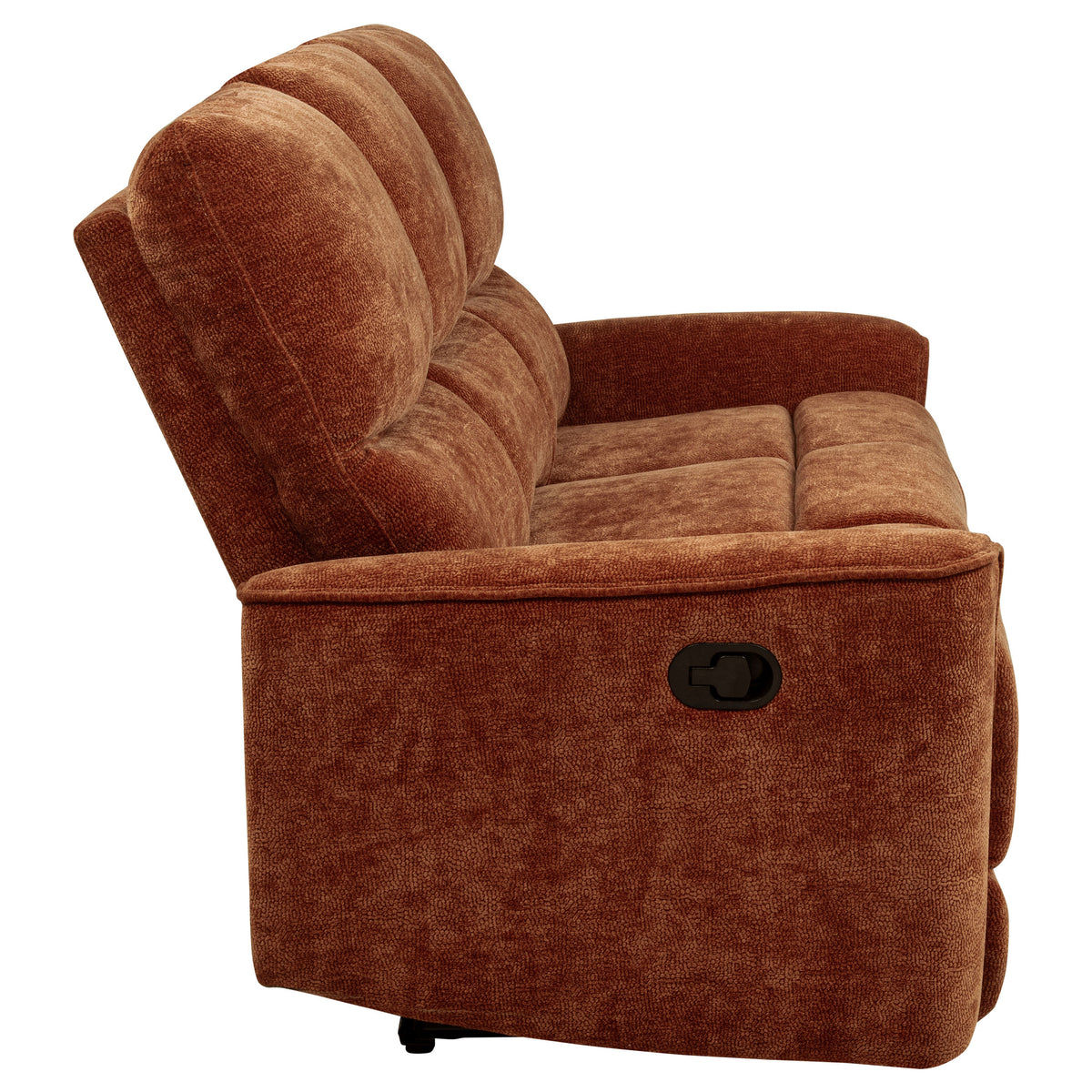 Navarro Reclining Sofa, Loveseat & Glider Recliner - Burnt Orange Chenille with Channel-Tufted Backs – view 16