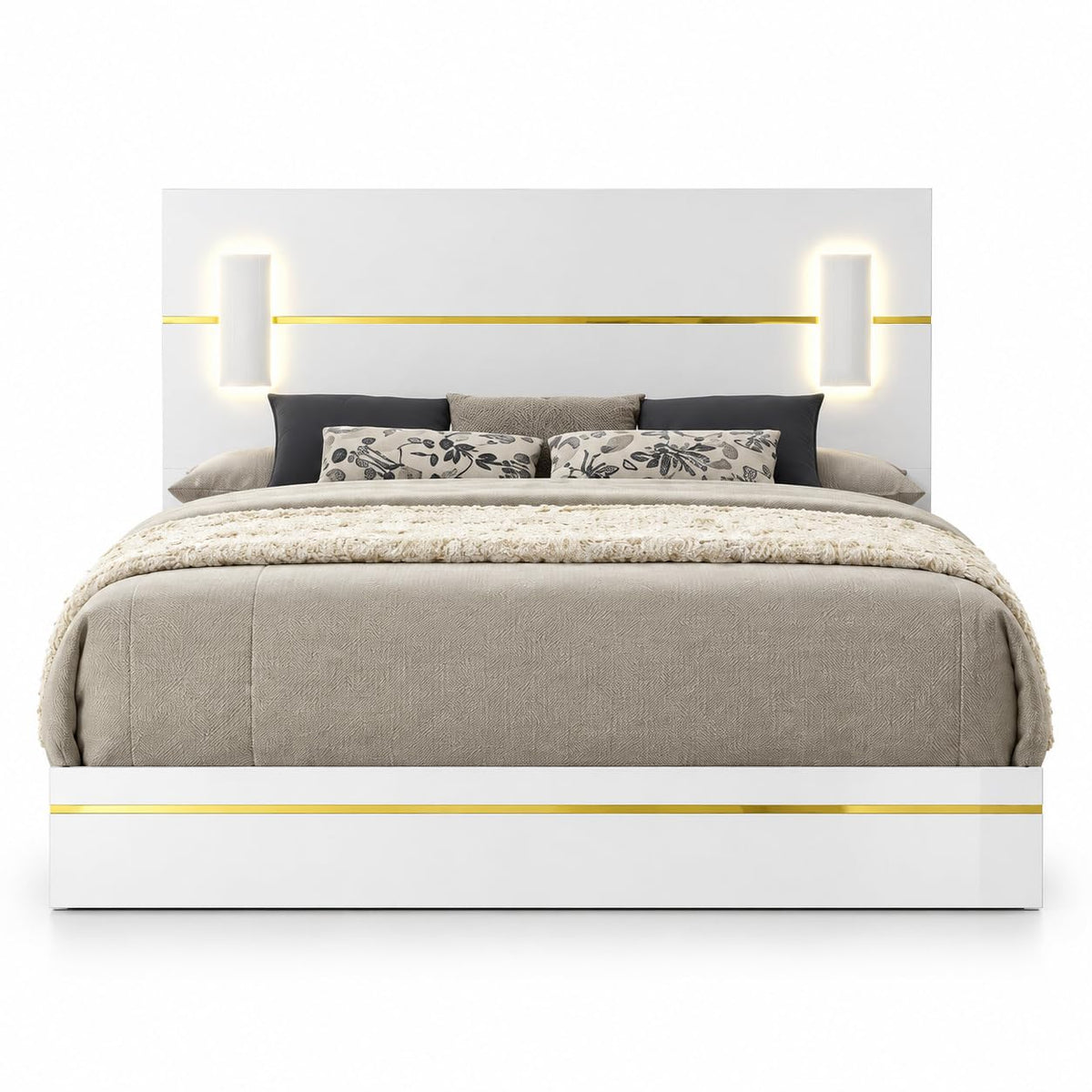 Florence White & Gold Bedroom Set β Queen & King β product view 3