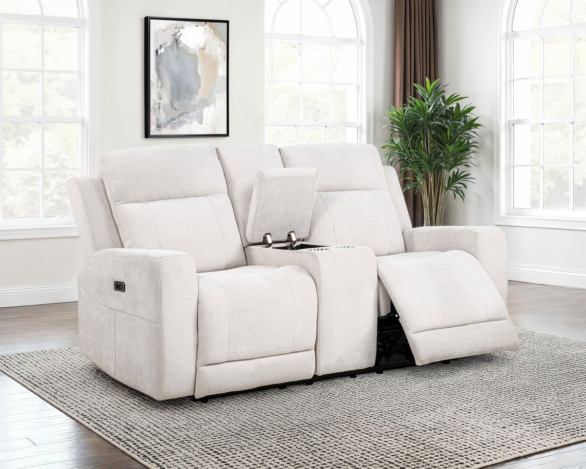 Kennett Power Reclining Sofa, Loveseat & Recliner - Ivory Chenille with USB-A & USB-C Charging – view 20
