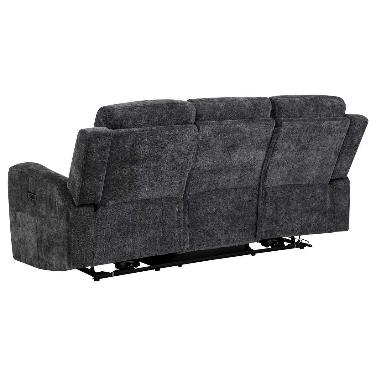 Kennett Power Reclining Sofa, Loveseat & Recliner - Dark Grey Chenille with USB Charging, Living Room Sets – view 10