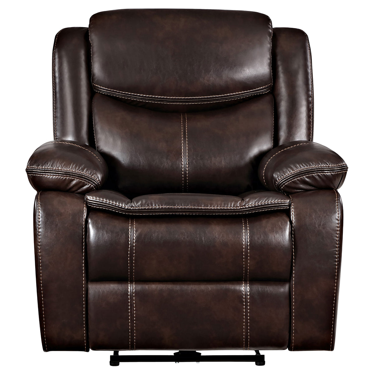 Sycamore Power Recliner with USB Port - Dark Brown Breathable Leatherette with Contrast Stitching – view 5