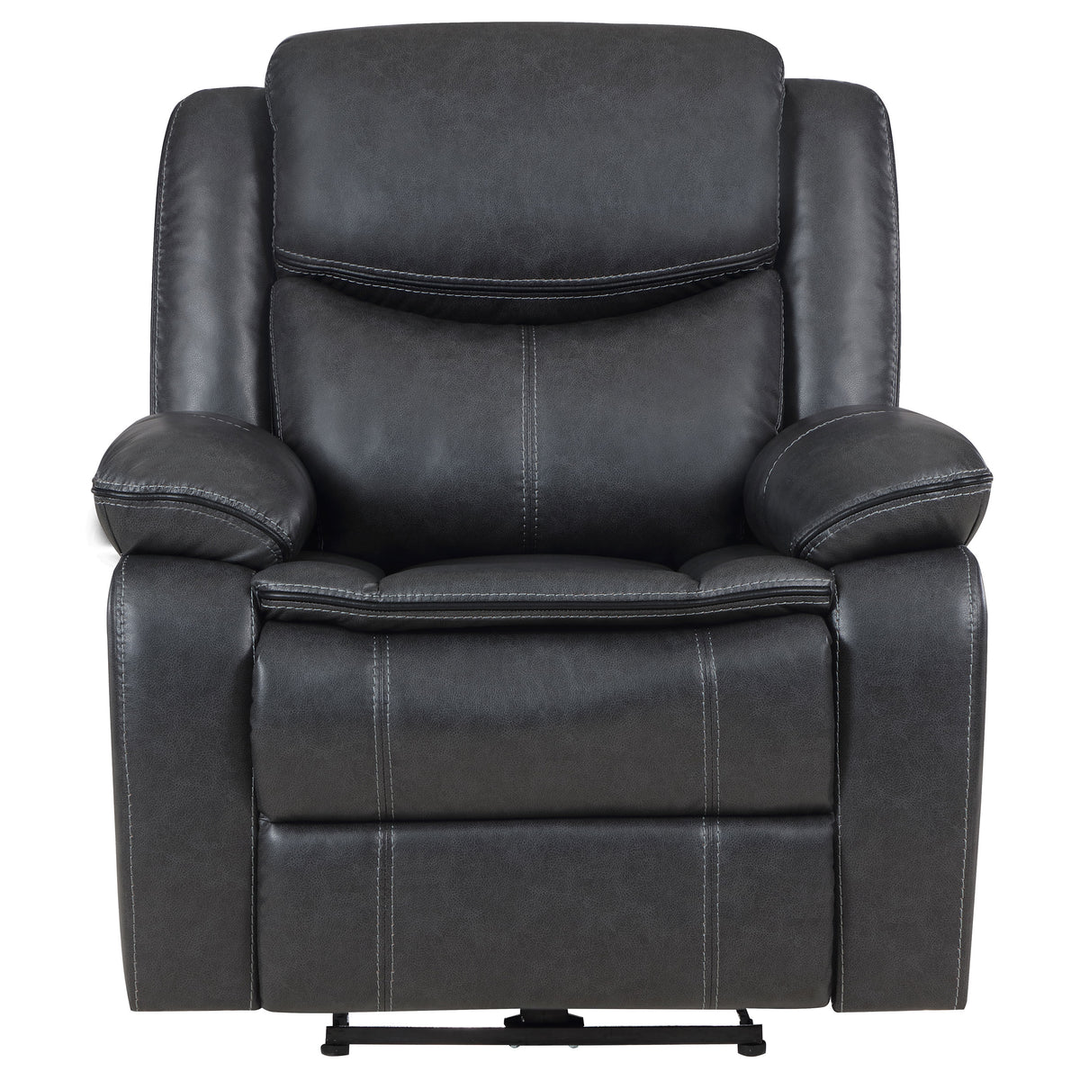 Sycamore Power Reclining Sectional & Power Recliner - Dark Grey Breathable Leatherette with Channel Tufting – view 17