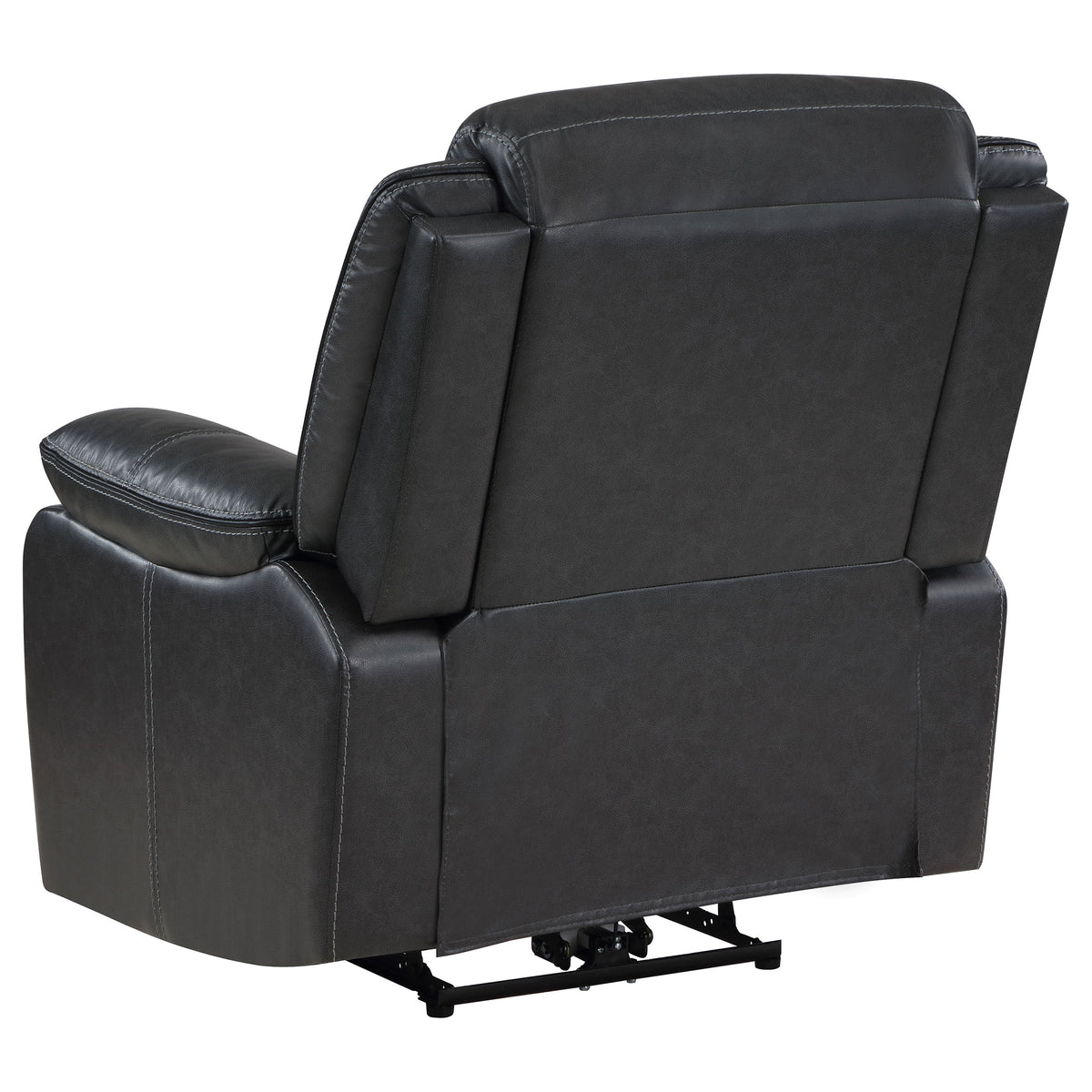 Sycamore Power Reclining Sectional & Power Recliner - Dark Grey Breathable Leatherette with Channel Tufting – view 18
